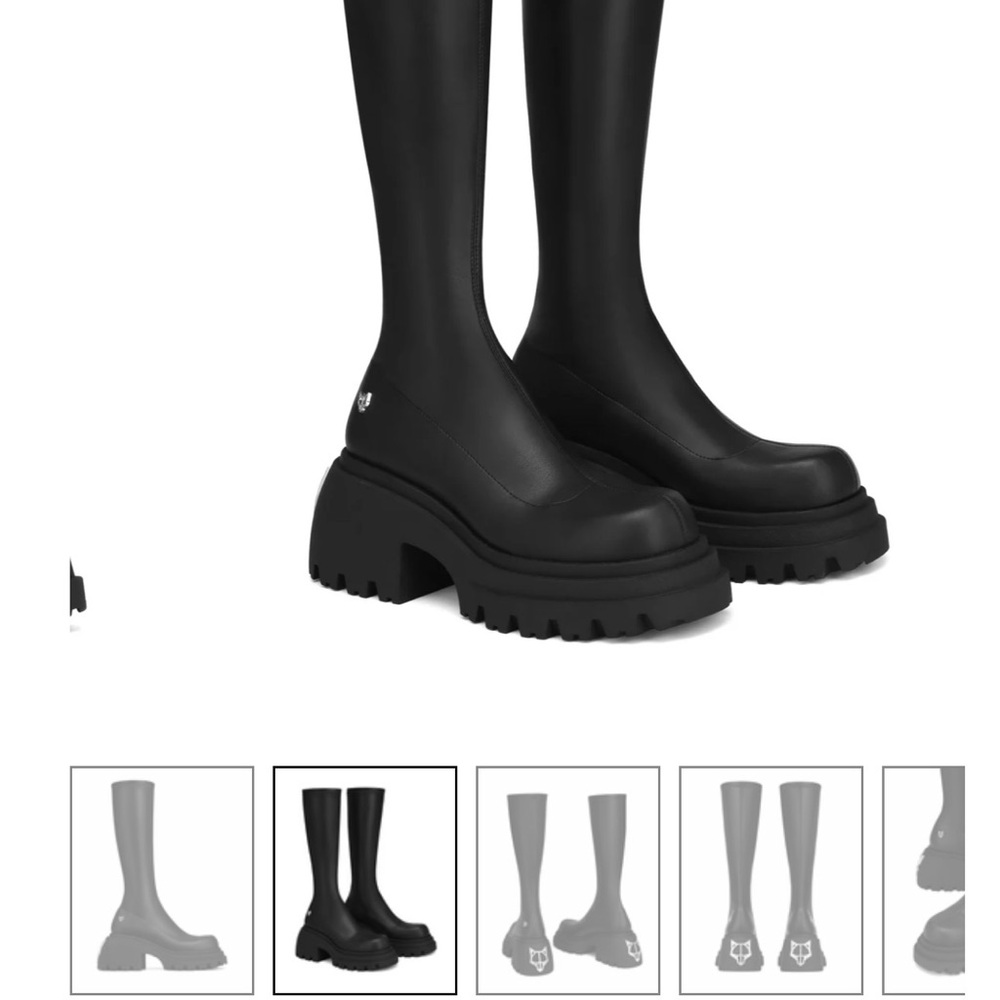 Naked Wolfe Black Platform Heeled Boots